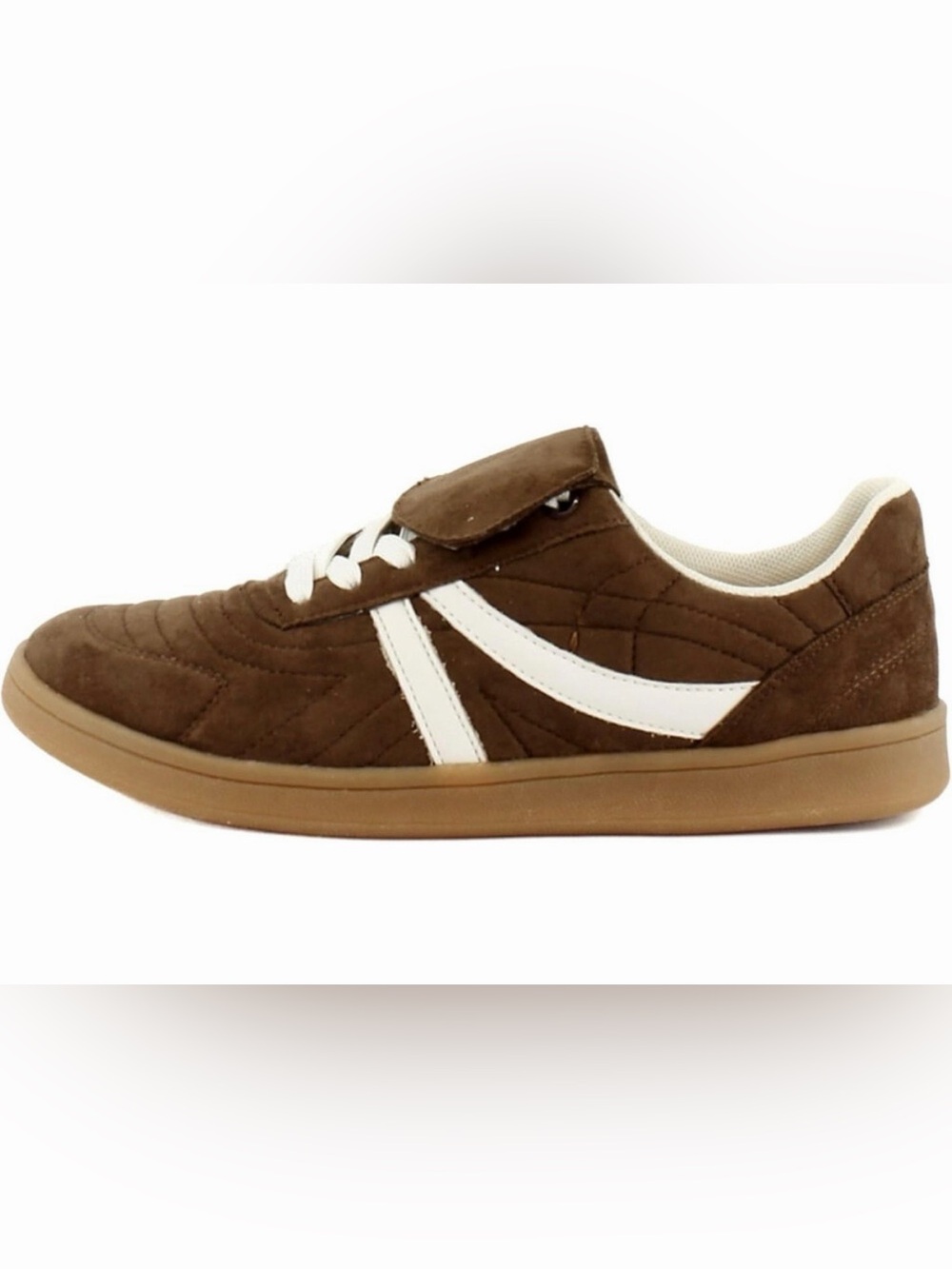 Steve Madden Madrid Brown Suede Casual Sneakers 6.5 with White Accents-NWT